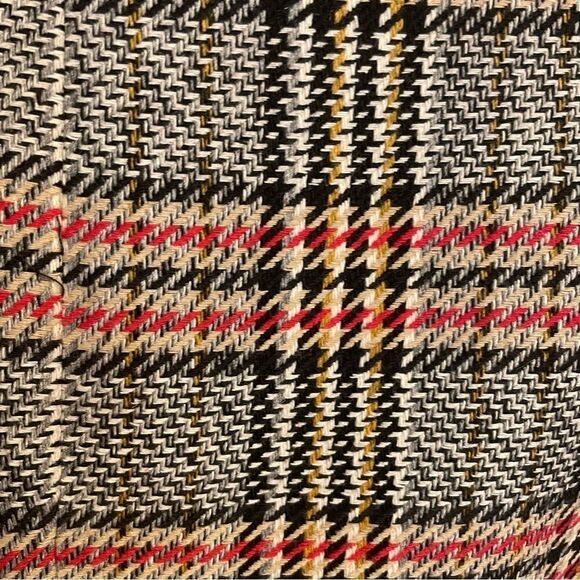 ZARA Gray Red Houndstooth Plaid Double Breasted Wool Coat Size XS - Picture 7 of 9